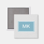 Simple Gray ZigZag Magnet (Vorderseite/Rückseite)