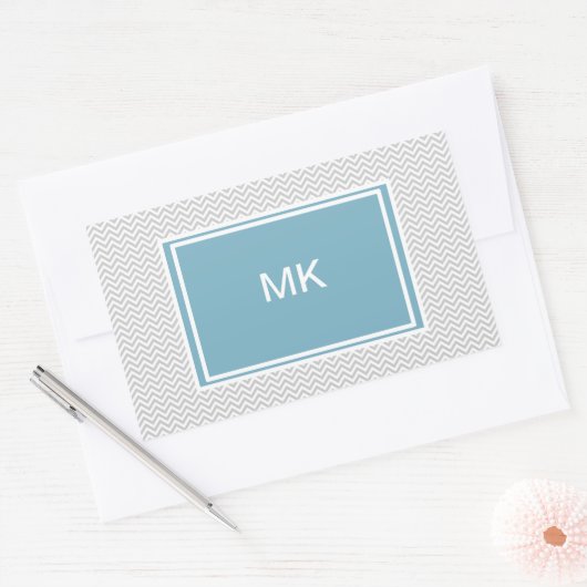 Simple Gray ZigZag Rechteckiger Aufkleber (Umschlag)