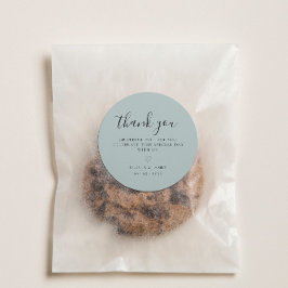 Simple Grayish Green Minimalistisch Wedding Danke Runder Aufkleber