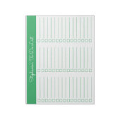 Simple Green 8.5x11 Three Column Checklist Notizblock (Rotiert)