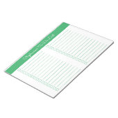 Simple Green 8.5x11 Two Column Checklist Notizblock (angewinkelt)