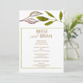  Simple Green and Brown Nature wedding Invitation Einladung (Stehend Vorderseite)
