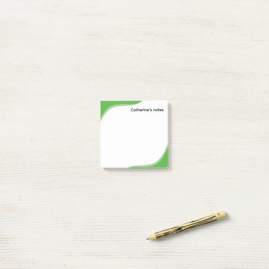 Simple green & black waves customizable post-it klebezettel (Auf Schreibtisch)