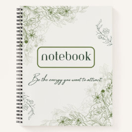 Simple green botanical notebook notizblock