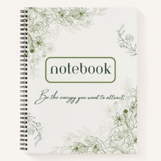 Simple green botanical notebook notizblock