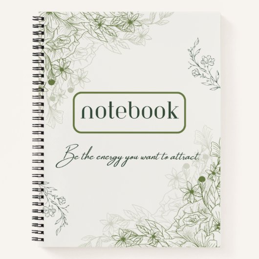 Simple green botanical notebook notizblock (Vorderseite)
