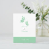 Simple Green Butterfly Danke Postkarte (Stehend Vorderseite)