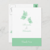 Simple Green Butterfly Danke Postkarte (Vorne/Hinten)