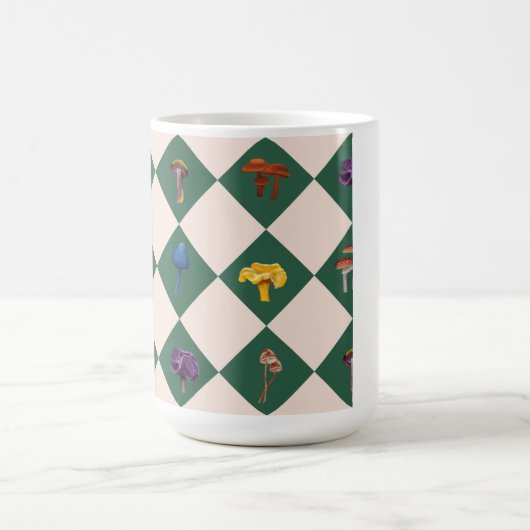 Simple green check with mushrooms kaffeetasse (Mittel)