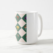 Simple green check with mushrooms kaffeetasse (VorderseiteRechts)