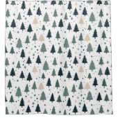 Simple Green Christmas Tree Duschvorhang (Vorderseite)