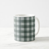 Simple Green Gingham Checkered Kaffeetasse (VorderseiteRechts)