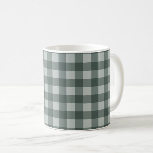 Simple Green Gingham Checkered Kaffeetasse (VorderseiteRechts)
