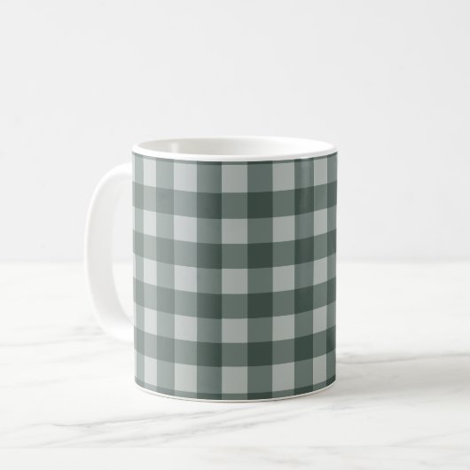 Simple Green Gingham Checkered Kaffeetasse (Vorderseite Links)