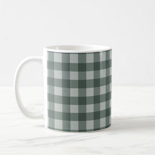 Simple Green Gingham Checkered Kaffeetasse (Links)