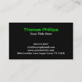 Simple Green Lawn Care Logo Business Card Visitenkarte (Rückseite)