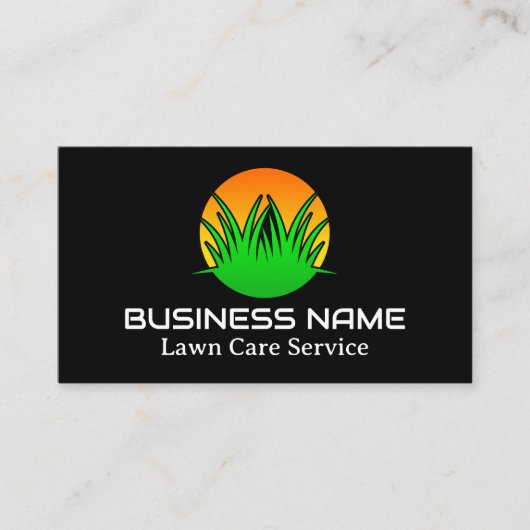Simple Green Lawn Care Logo Business Card Visitenkarte (Vorderseite)