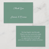 Simple Green Personalisiert Wedding Danke Mitteilungskarte (Vorne/Hinten)