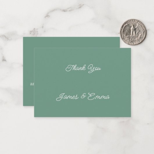 Simple Green Personalisiert Wedding Danke Mitteilungskarte (Vorderseite/Rückseite Beispiel)
