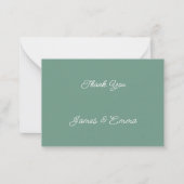 Simple Green Personalisiert Wedding Danke Mitteilungskarte (Vorderseite)