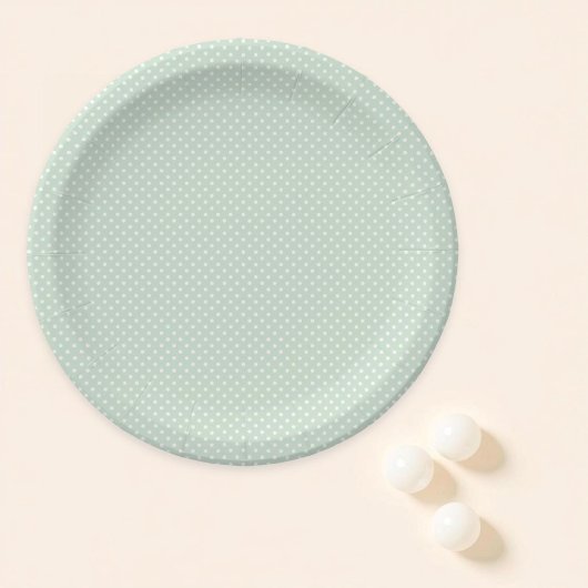 Simple Green Polka Dot Pappteller