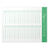 Simple Green Vertikal 8,5x11 Zweispalten-Checklist Notizblock (Vorderseite)