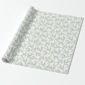 Simple Green Watercolor Leaves Botanical Pattern Geschenkpapier (Ungerollt)