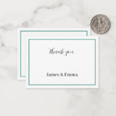 Simple Green Wedding Danke Mitteilungskarte (Vorderseite/Rückseite Beispiel)