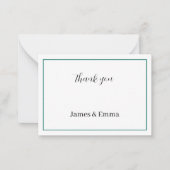 Simple Green Wedding Danke Mitteilungskarte (Vorderseite)