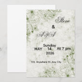 Simple Green Wedding Invitation Einladung (Vorne/Hinten)