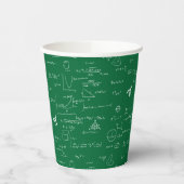 Simple Green White Math Pattern Pappbecher (Links)