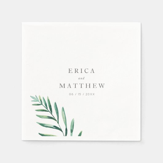 Simple Greenerity Wedding Napkins Serviette (Vorderseite)