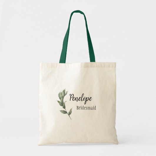 Simple Greenery Bridesmaid Gastgeschenk Hochzeit G Tragetasche (Vorne)