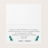 Simple Greenery Eucalyptus Gold Dankeschön Karte (Innenseite Aufgefaltet)