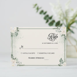 Simple Greenery Eucalyptus RSVP Invitation Karte