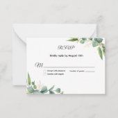 Simple Greenery Eucalyptus Wedding RSVP Card Mitteilungskarte (Vorderseite)