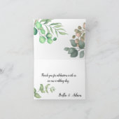 Simple Greenery Floral Eucalyptus Wedding Vielen D Dankeskarte (Innenseite)