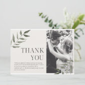 Simple Greenery Foto Vielen Dank Karte (Stehend Vorderseite)