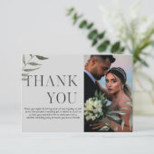 Simple Greenery Foto Vielen Dank Karte (Stehend Vorderseite)