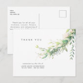 Simple Greenery Funeral Loss of Life Thank You Postkarte (Vorne/Hinten)