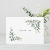 Simple Greenery Funeral Personalized Thank You Dankeskarte (Stehend Vorderseite)