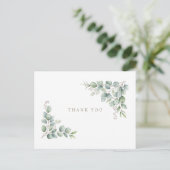 Simple Greenery Funeral Personalized Thank You III Postkarte (Stehend Vorderseite)