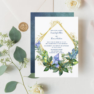 Simple Greenery Geometric Wedding Einladung