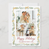 Simple Greenery & Gold Bows Weihnachten 3 Foto (Vorderseite)