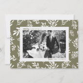 Simple Greenery Holiday Weihnachtskarte Dankeskarte (Vorderseite)