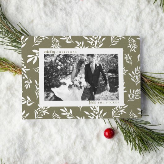 Simple Greenery Holiday Weihnachtskarte Dankeskarte