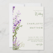 Simple Greenery Lavender Couple Foto Wedding Einladung (Vorderseite)