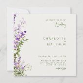 Simple Greenery Lavender Foto Square Wedding (Vorderseite)