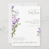 Simple Greenery Lavender Rounded Brautparty Einladung (Vorderseite)