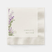 Simple Greenery Lavender Square Wedding Serviette (Vorderseite)